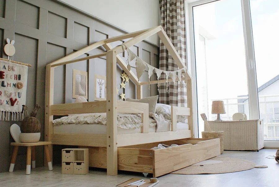 Κρεβάτι σπιτάκι Housebed Duo Plus με ίσιο κάγκελο