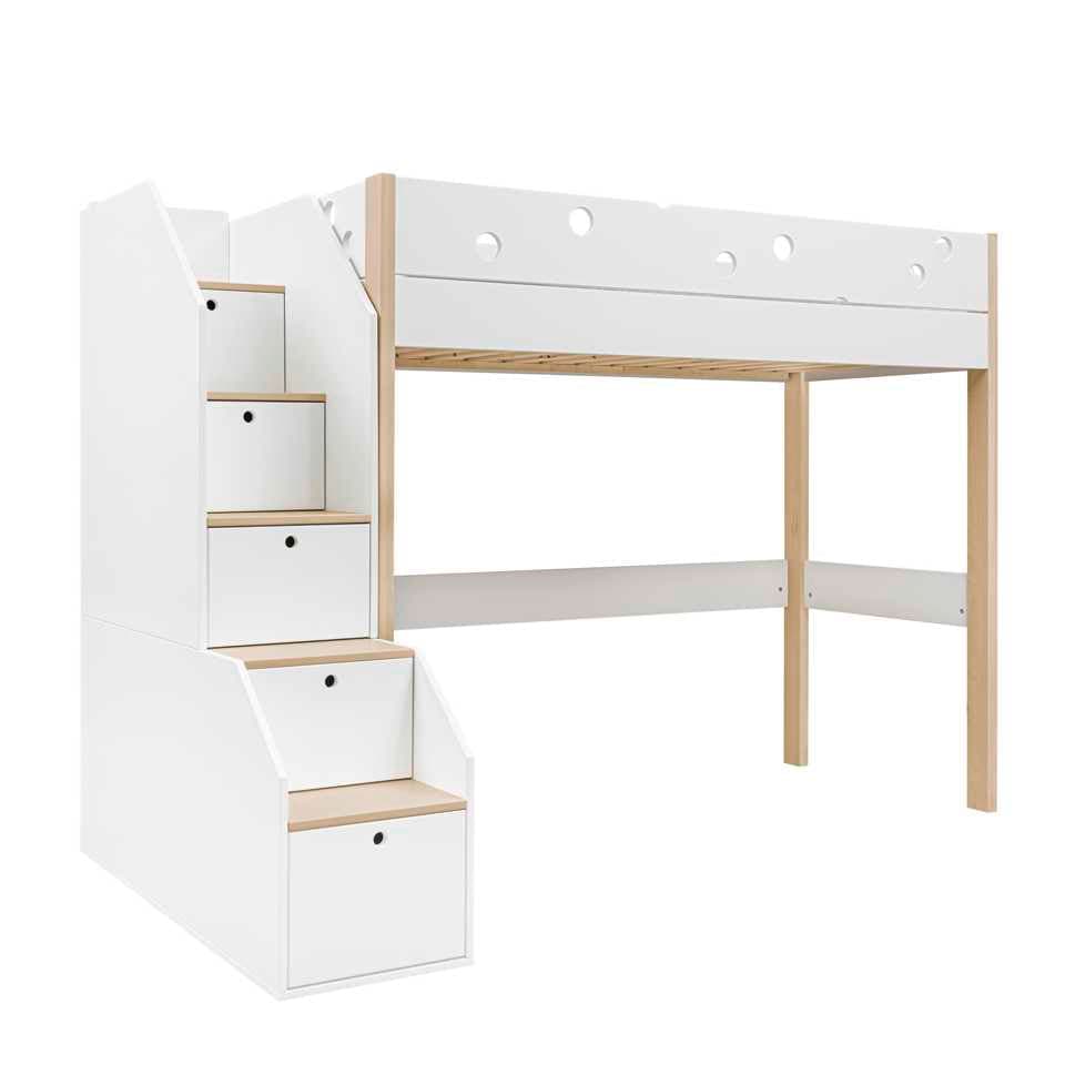 Παιδικό κρεβάτι Funflex υπερυψωμένο Λευκό Φυσικό - Ετοιμοπαράδοτο