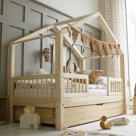 Κρεβάτι σπιτάκι Housebed Duo Plus με στρογγυλό κάγκελο