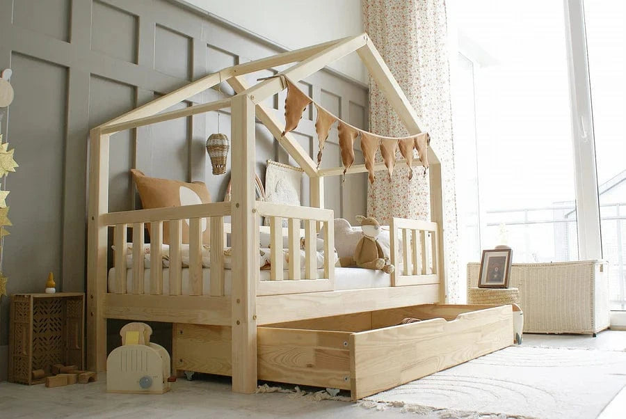 Κρεβάτι σπιτάκι Housebed Duo Plus με πλακέ κάγκελο
