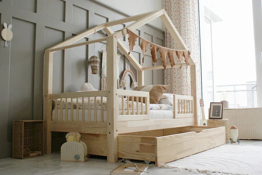 Κρεβάτι σπιτάκι Housebed Duo Plus με στρογγυλό κάγκελο