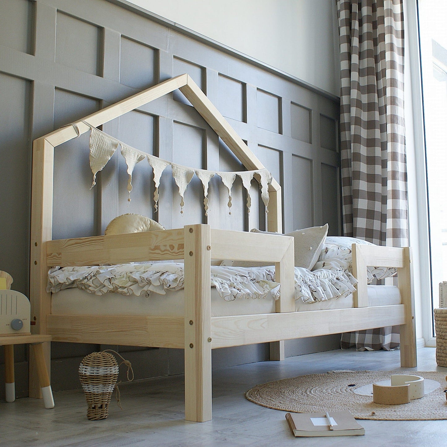 Παιδικό Κρεβάτι Mini-Σπιτάκι Bali Duo με ίσιο κάγκελο (Δώρο 10% έκπτωση στο Στρώμα)