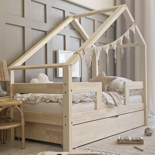 Παιδικό Κρεβάτι Σπιτάκι Coco Duo Plus με ίσιο κάγκελο