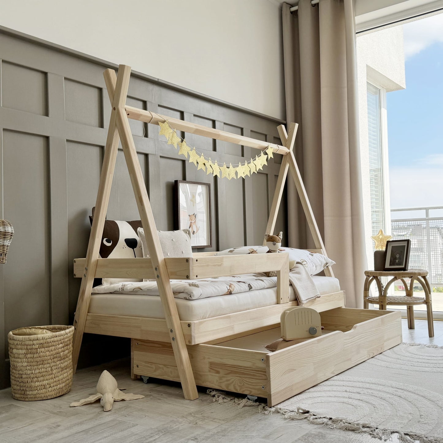 Παιδικό Κρεβάτι Tipi Plus με ίσιο κάγκελο (Δώρο 10% έκπτωση στο Στρώμα)
