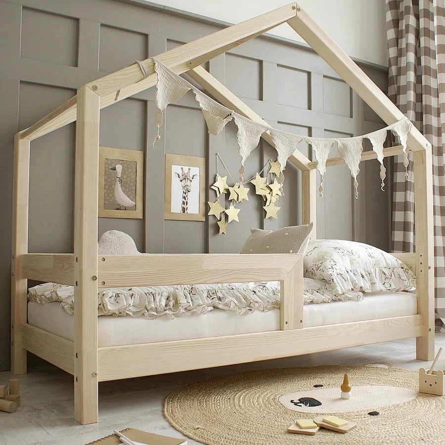 Kρεβάτι σπιτάκι Housebed με ισιο καγκελο