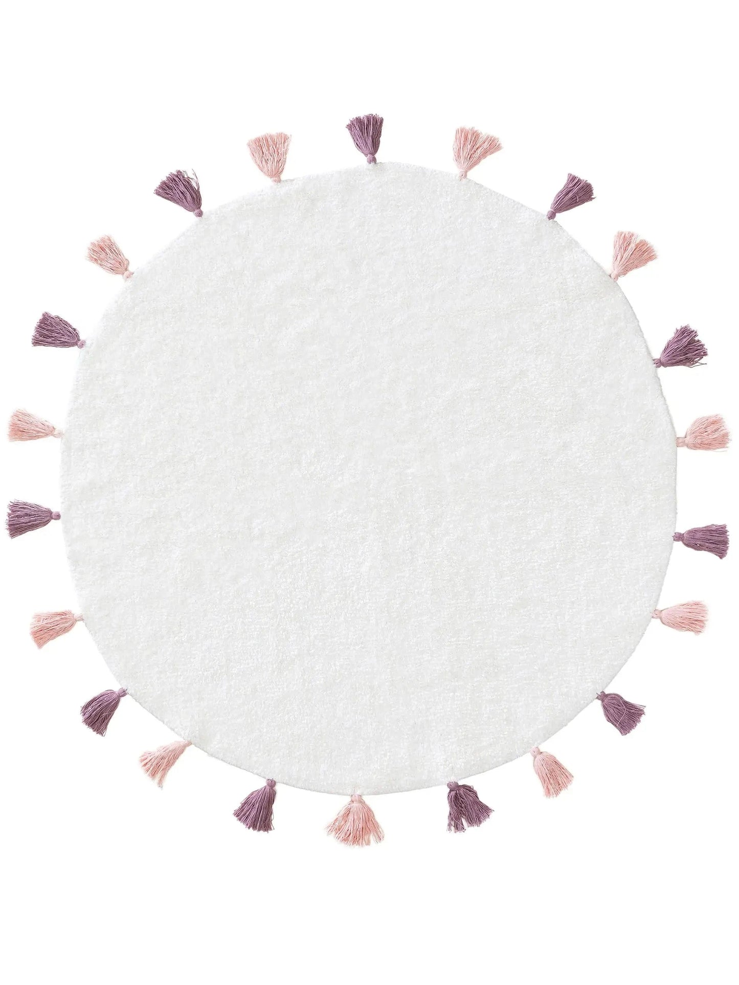 Παιδικό χαλί πλενόμενο Malu White/Rose στρογγυλό