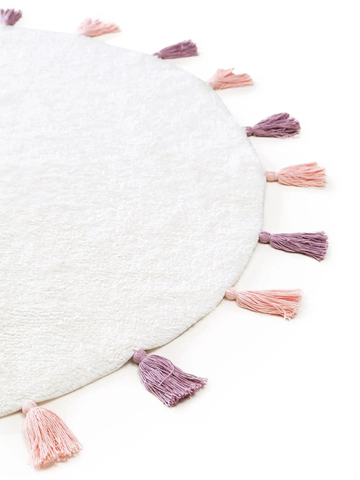 Παιδικό χαλί πλενόμενο Malu White/Rose στρογγυλό