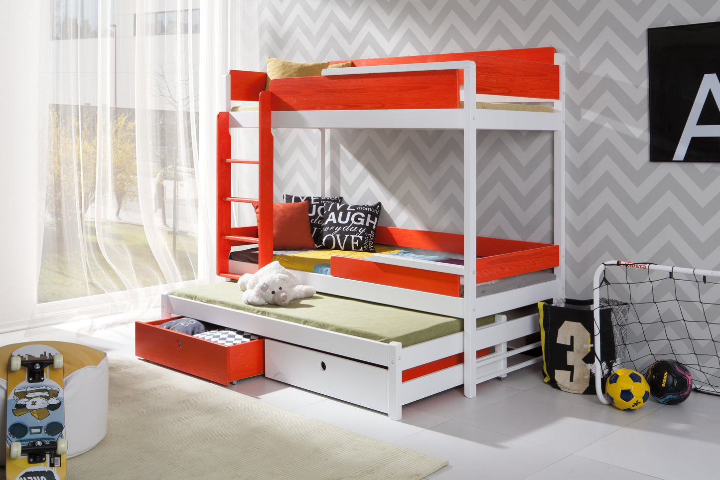 Natu Παιδική Κουκέτα 3 Παιδιών