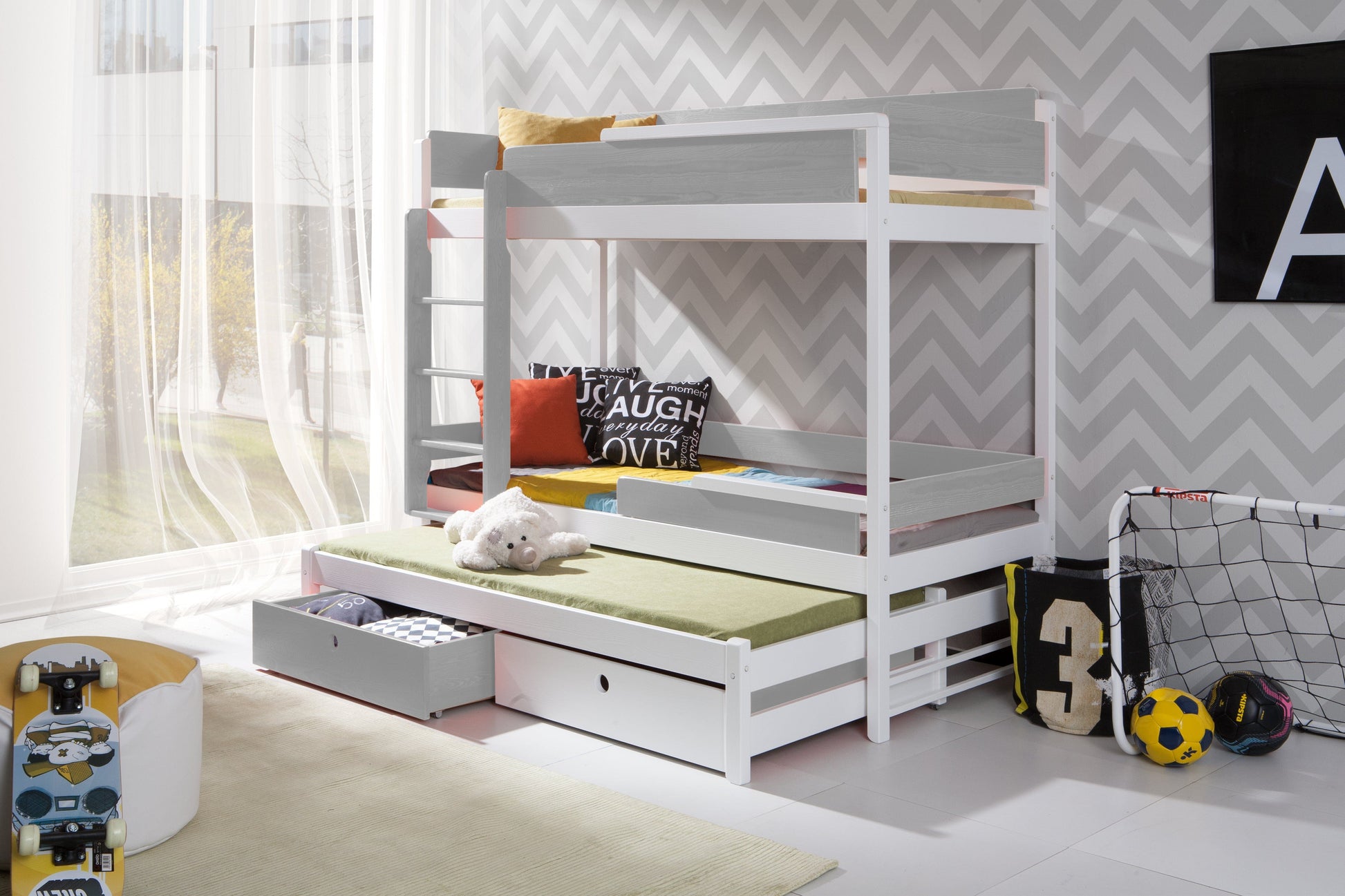 Natu Παιδική Κουκέτα 3 Παιδιών