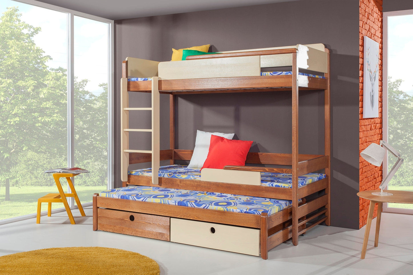 Natu Παιδική Κουκέτα 3 Παιδιών