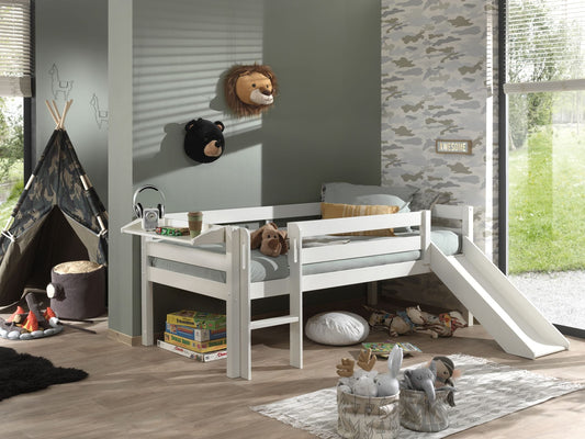 Υπερυψωμένο παιδικό κρεβάτι Pino 90x200 με τσουλήθρα