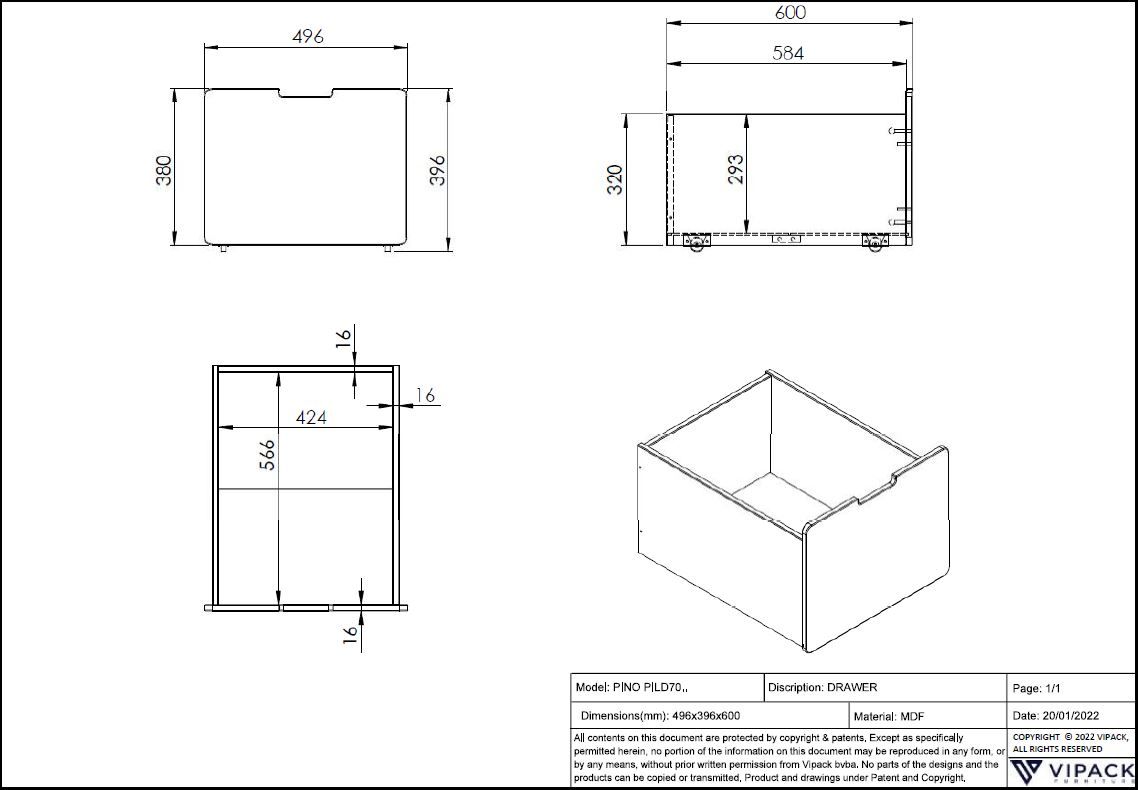 Υπερυψωμένο παιδικό κρεβάτι Pino 90x200