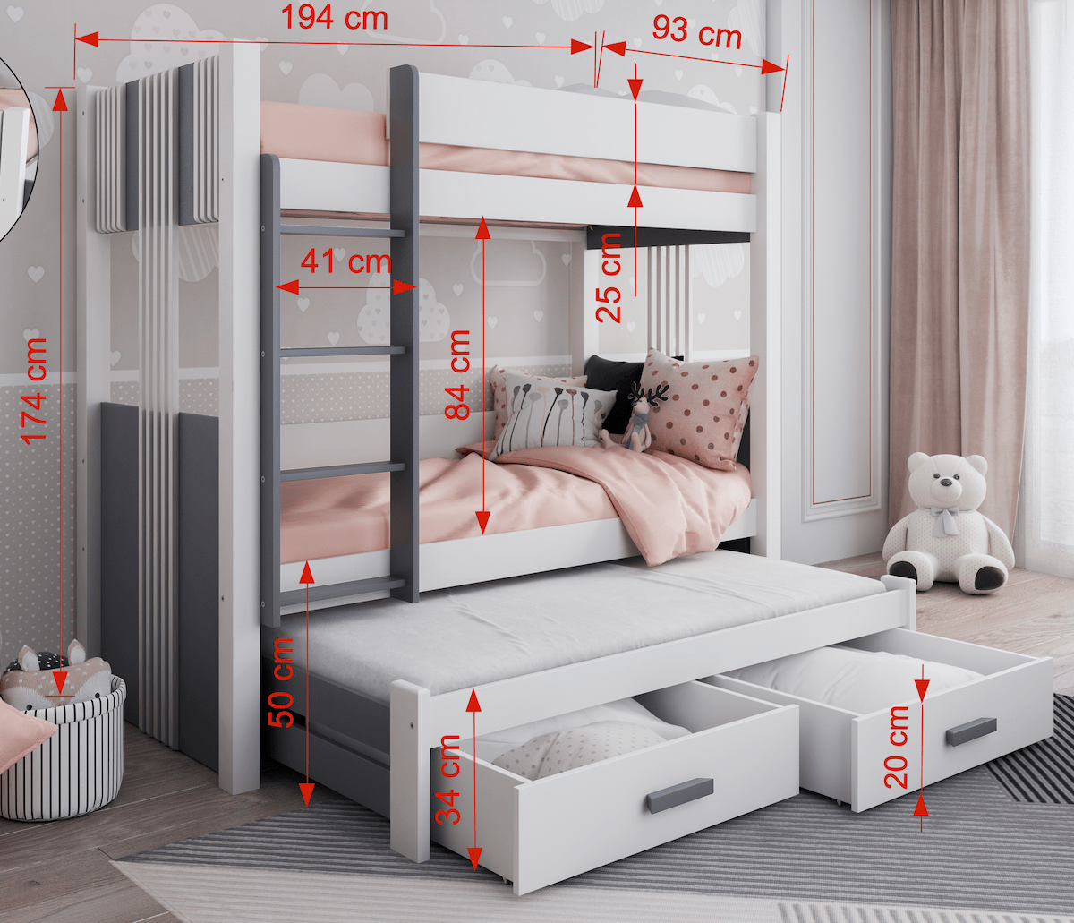 Arten Παιδική Κουκέτα 3 Παιδιών