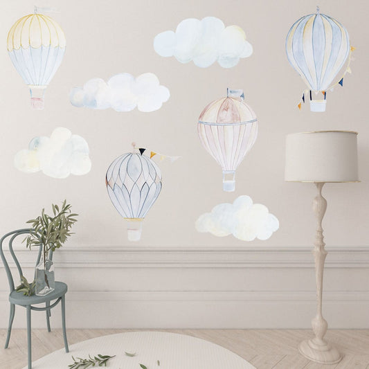 Αυτοκόλλητα μπλε αερόστατα