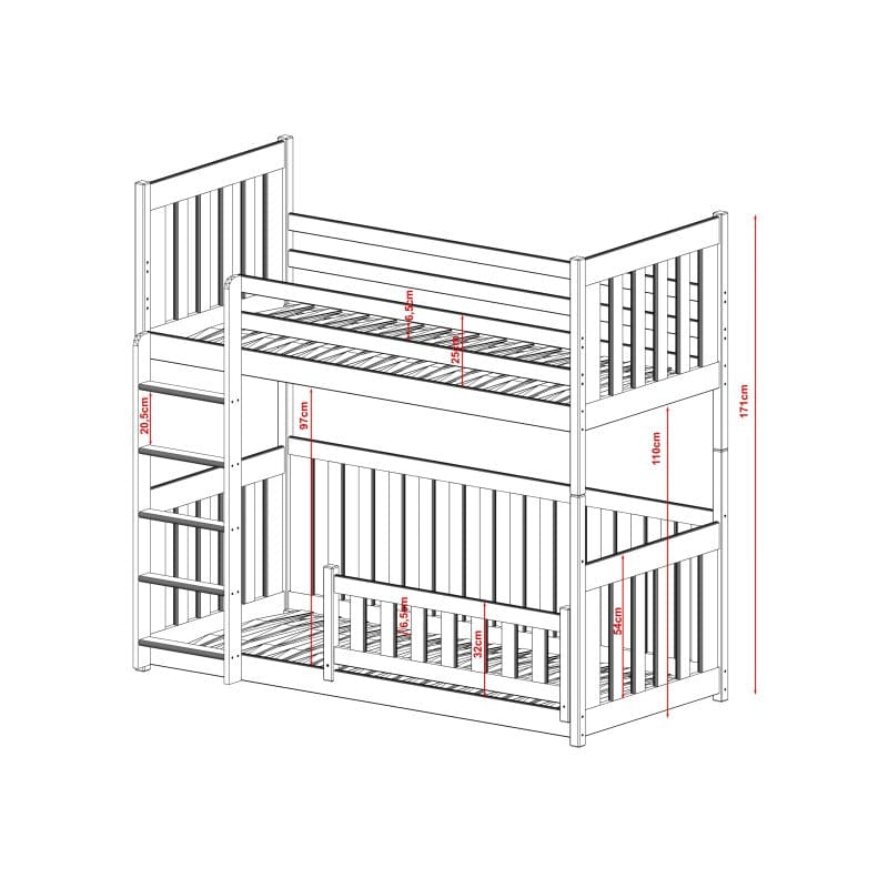 Διαιρούμενη κουκέτα CRIS 2 ατόμων χωρίς αποθηκευτικό χώρο