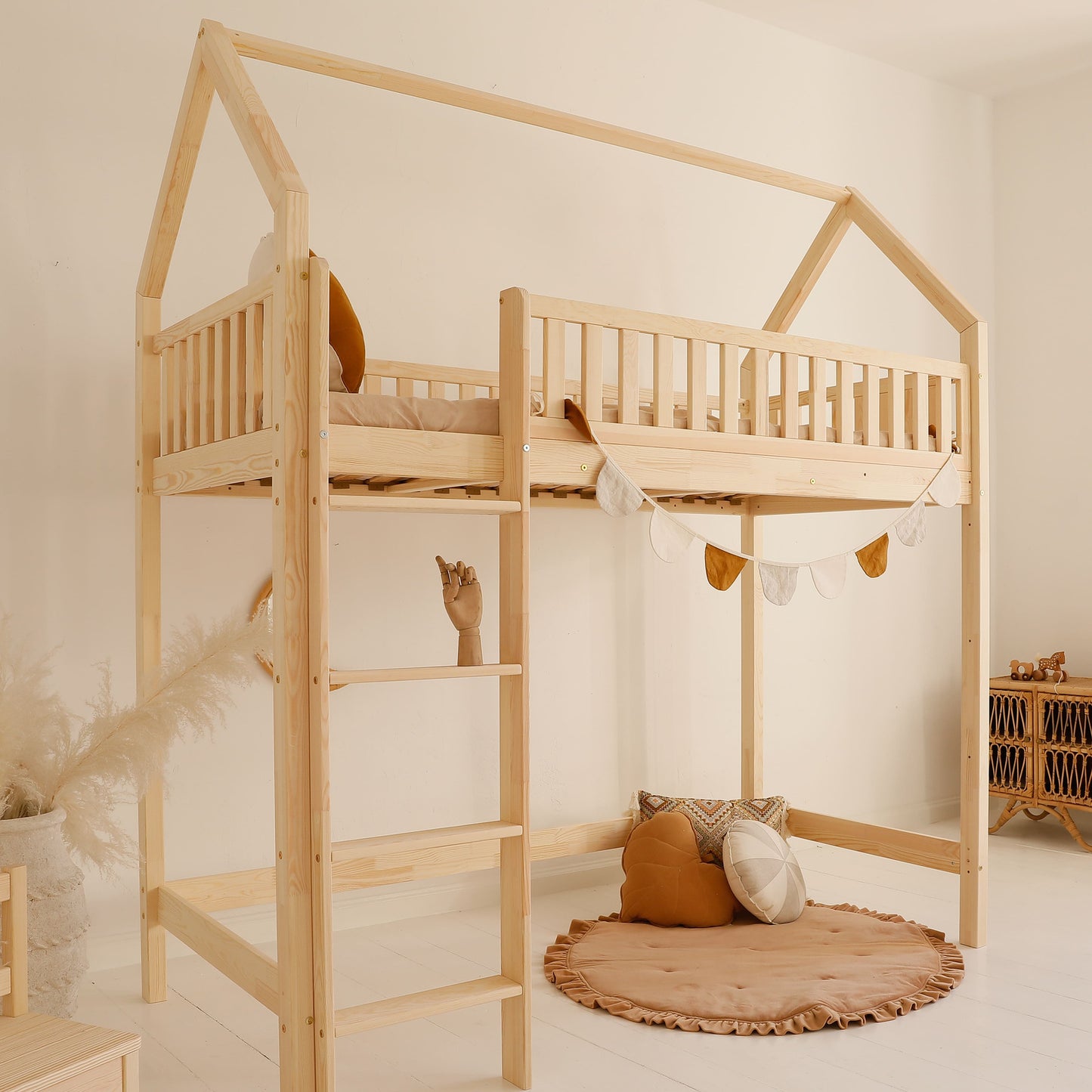 Υπεριψωμένη Κουκέτα Σπιτάκι Bianco Loft (Δώρο 10% έκπτωση στο Στρώμα)