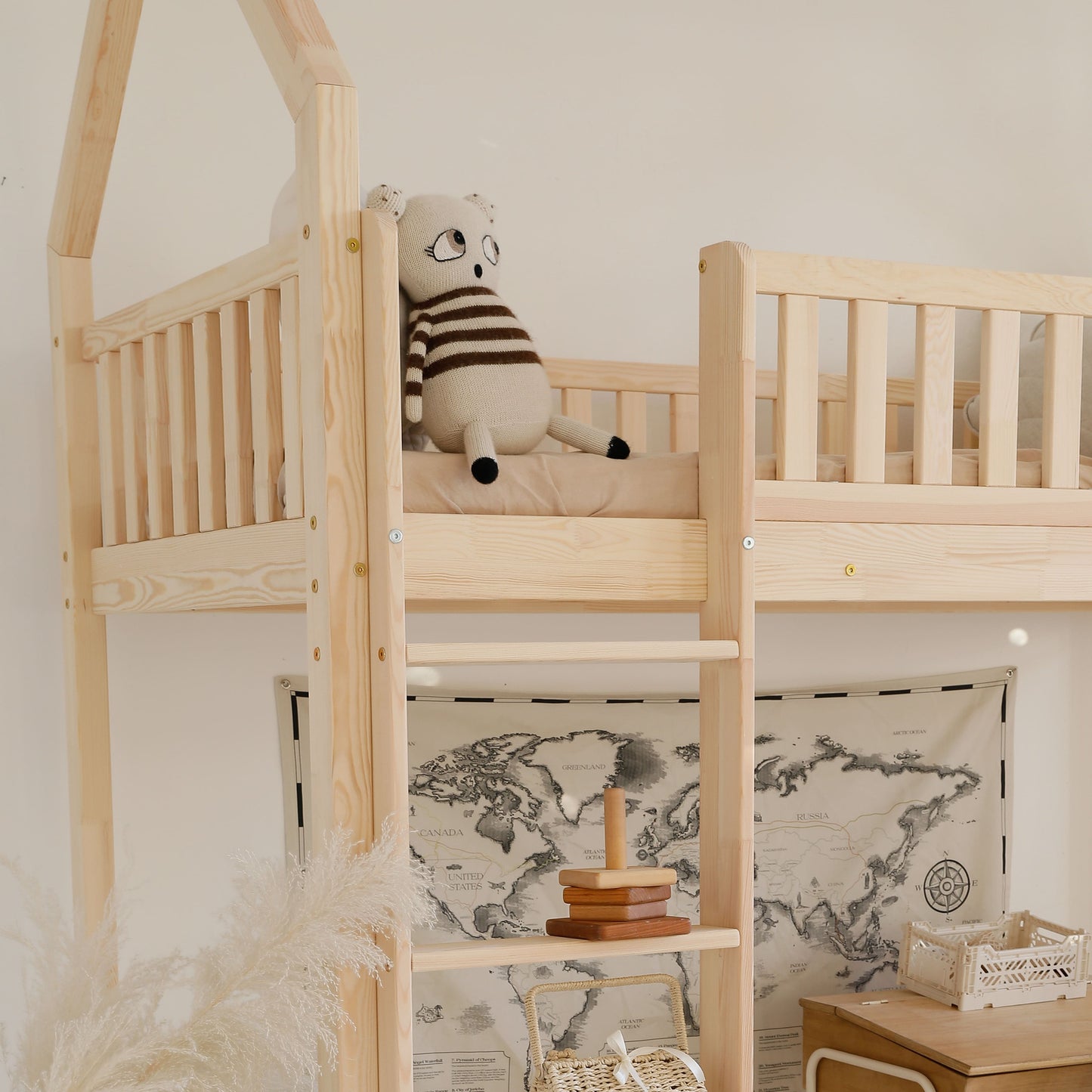 Υπεριψωμένη Κουκέτα Σπιτάκι Bianco Loft (Δώρο 10% έκπτωση στο Στρώμα)