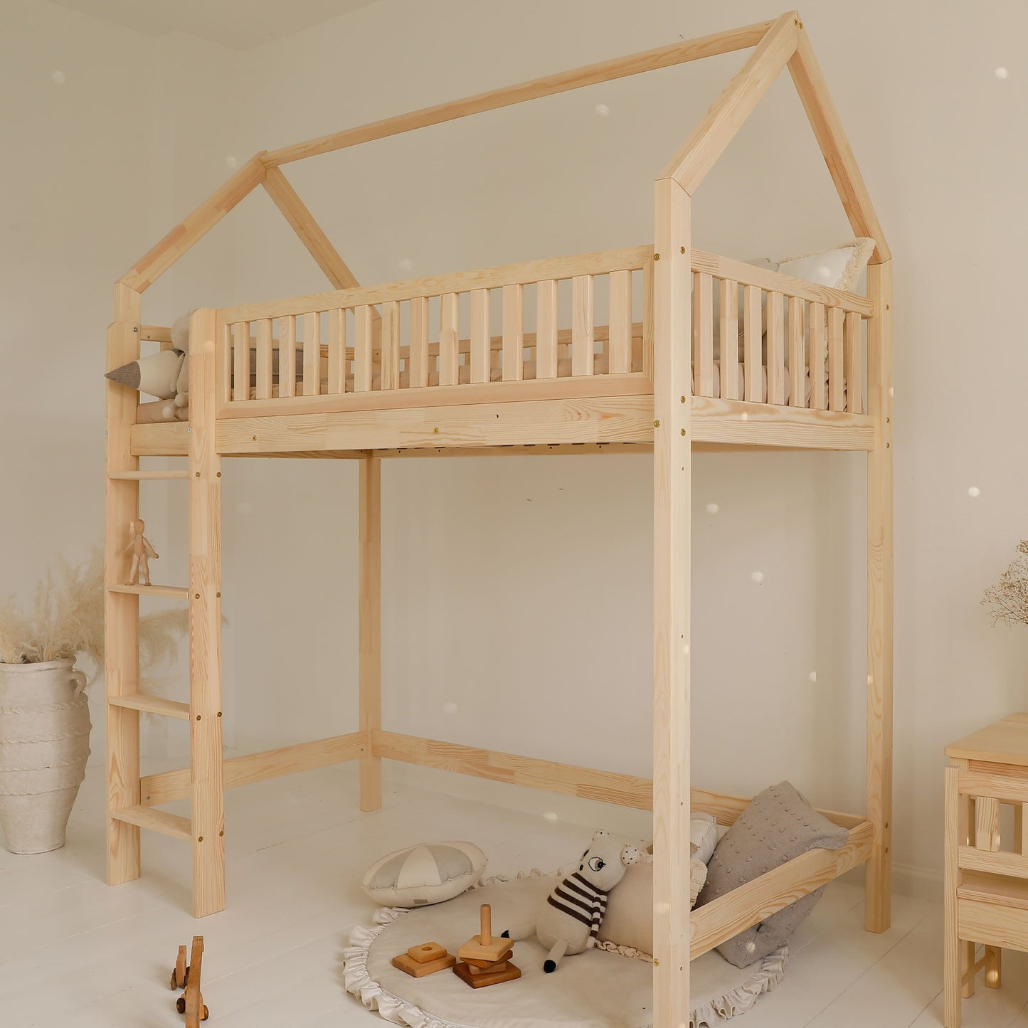 Υπεριψωμένη Κουκέτα Σπιτάκι Bianco Loft (Δώρο 10% έκπτωση στο Στρώμα)