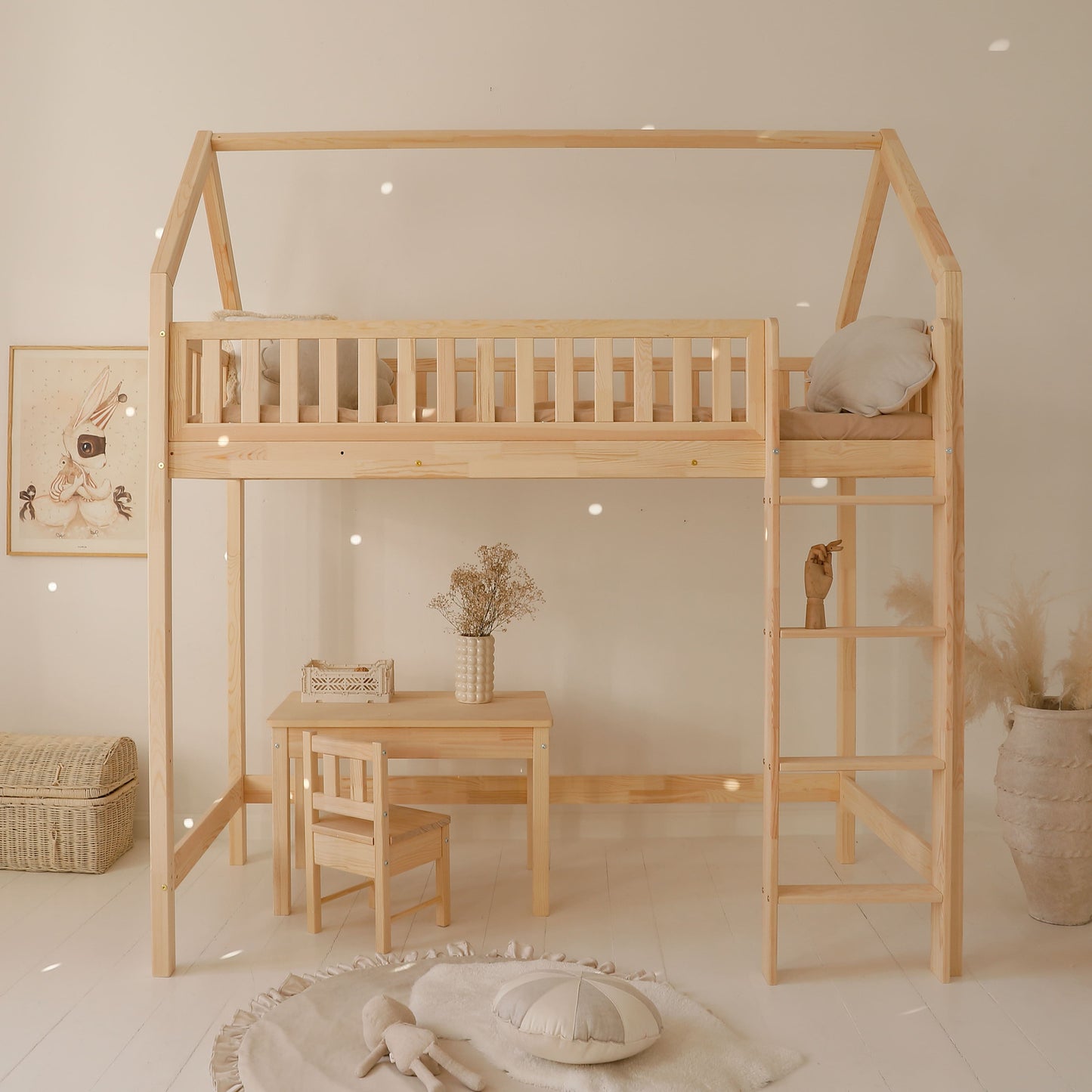 Υπεριψωμένη Κουκέτα Σπιτάκι Bianco Loft (Δώρο 10% έκπτωση στο Στρώμα)