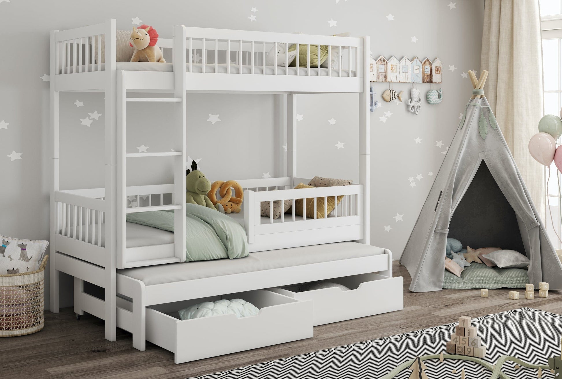 Κουκέτα Evan 3 ατόμων με αποθηκευτικό χώρο