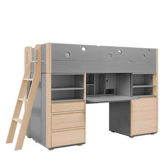 Παιδικό κρεβάτι με γραφείο και ντουλάπια
