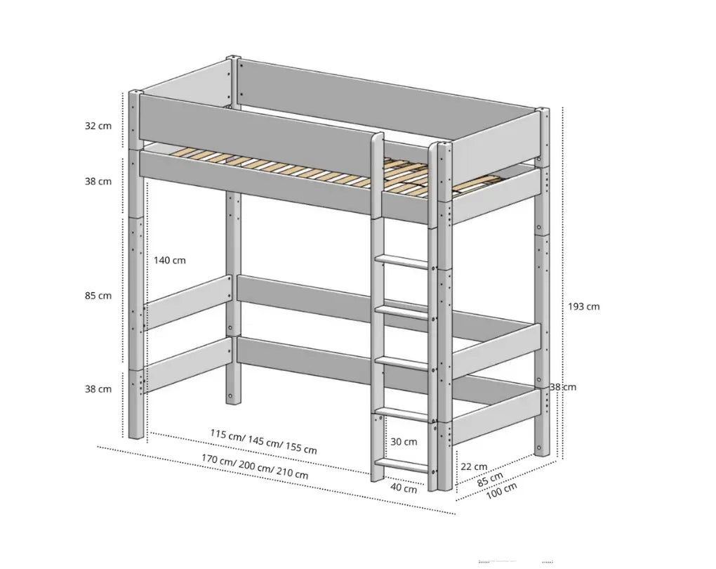 Παιδική κουκέτα Gefion 90x200 με γραφείο