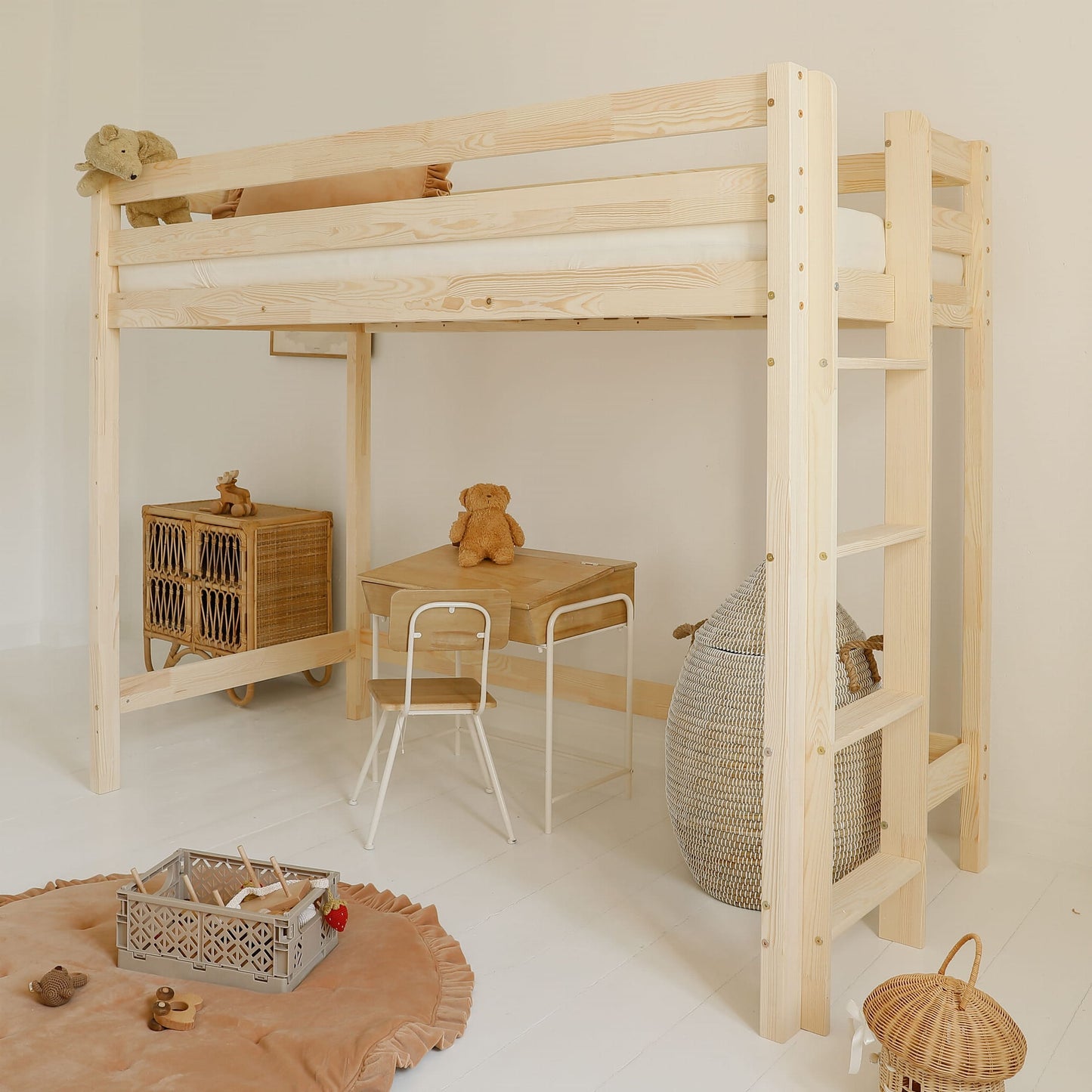 Κουκέτα σπιτάκι Basic Loft με ίσιο κάγκελο