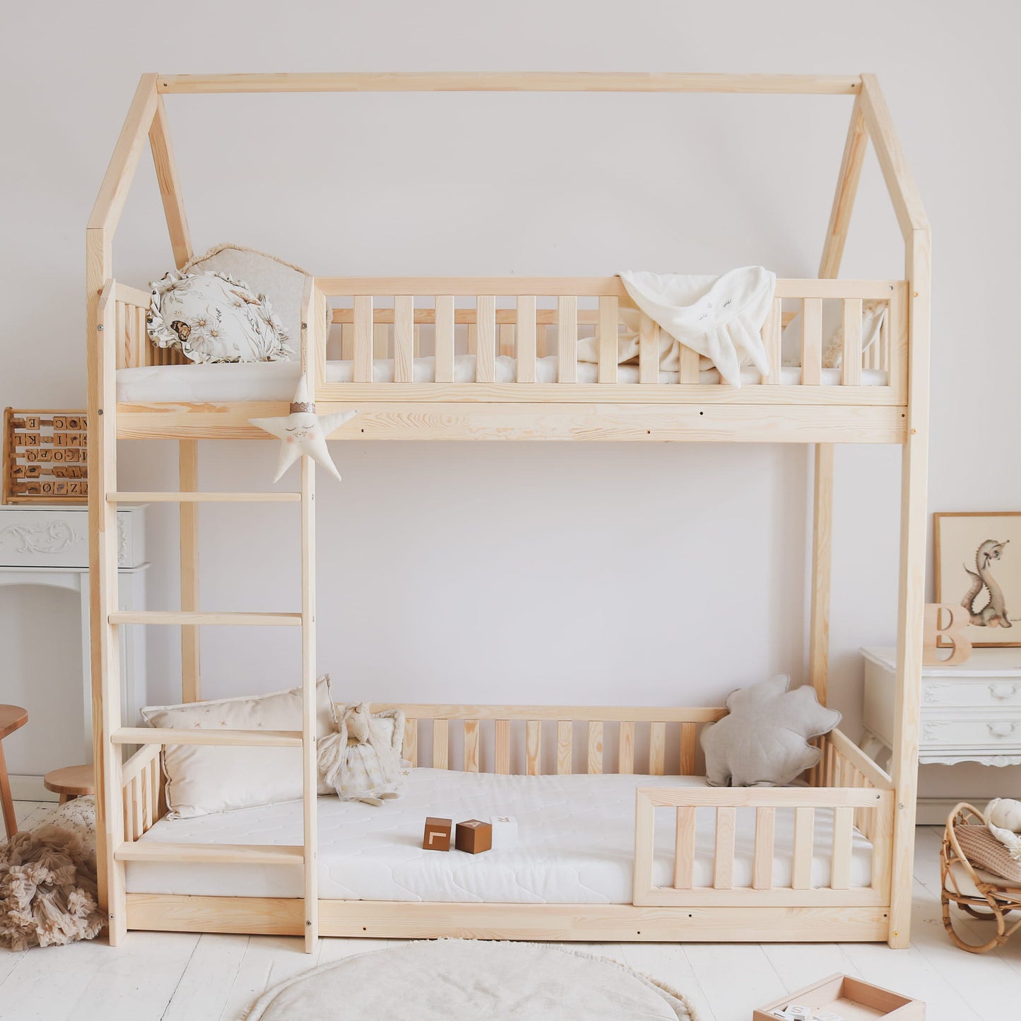 Κουκέτα σπιτάκι Bianco 190x90 φυσικό (Δώρο 10% έκπτωση στο Στρώμα)