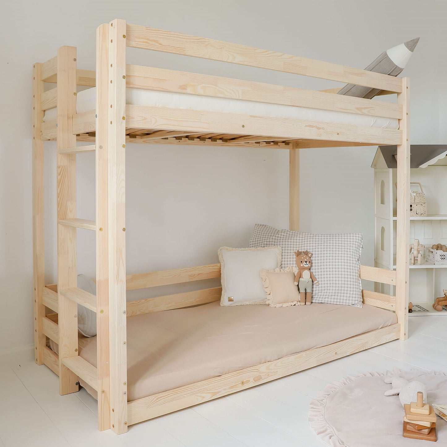 Κουκέτα σπιτάκι Basic Bunk bed με ίσιο κάγκελο