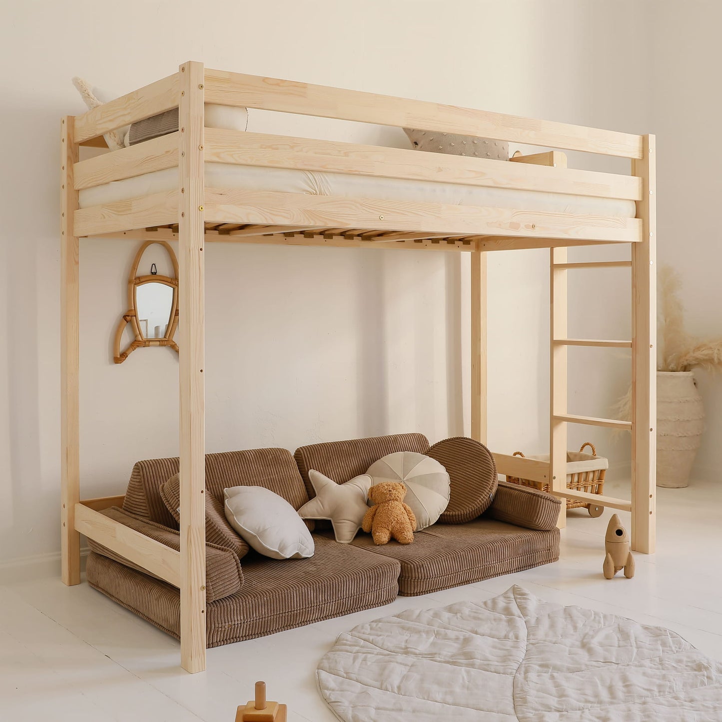 Κουκέτα σπιτάκι Basic Loft με ίσιο κάγκελο