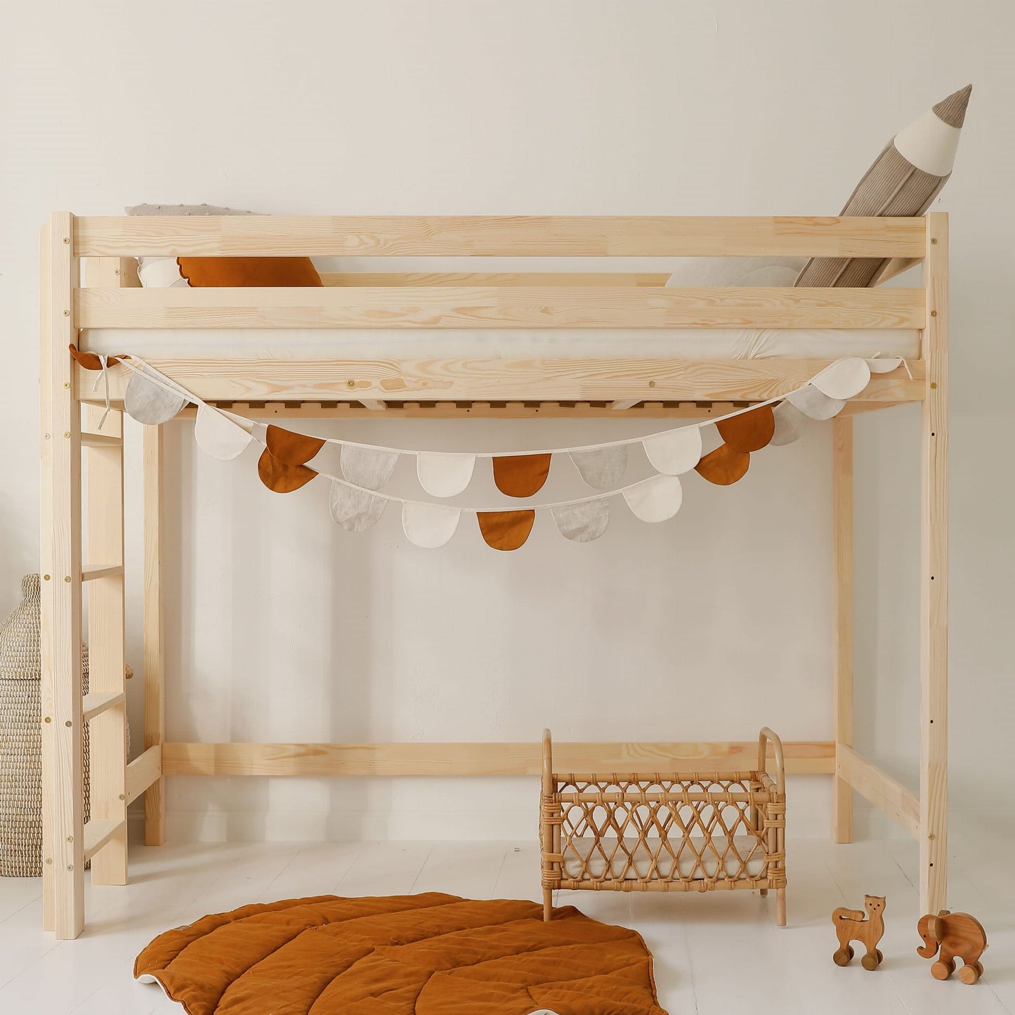Κουκέτα σπιτάκι Basic Loft με ίσιο κάγκελο