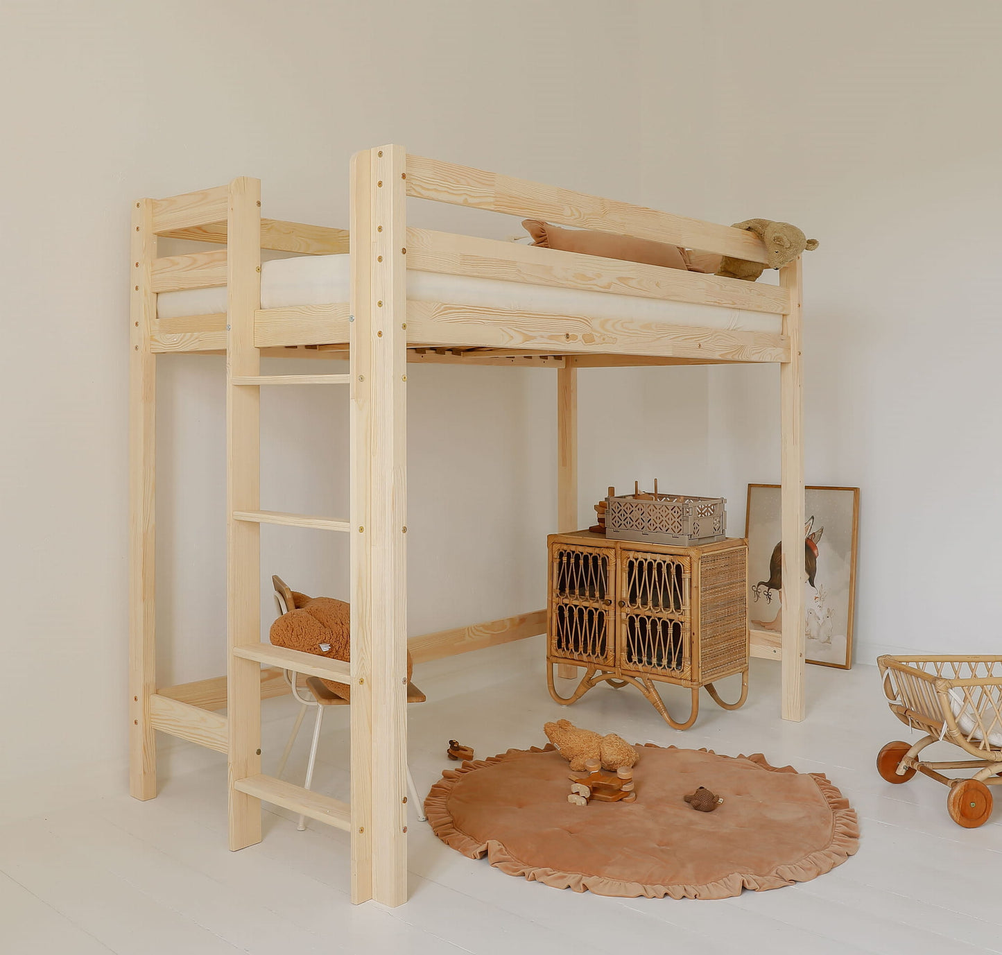 Κουκέτα σπιτάκι Basic Loft με ίσιο κάγκελο