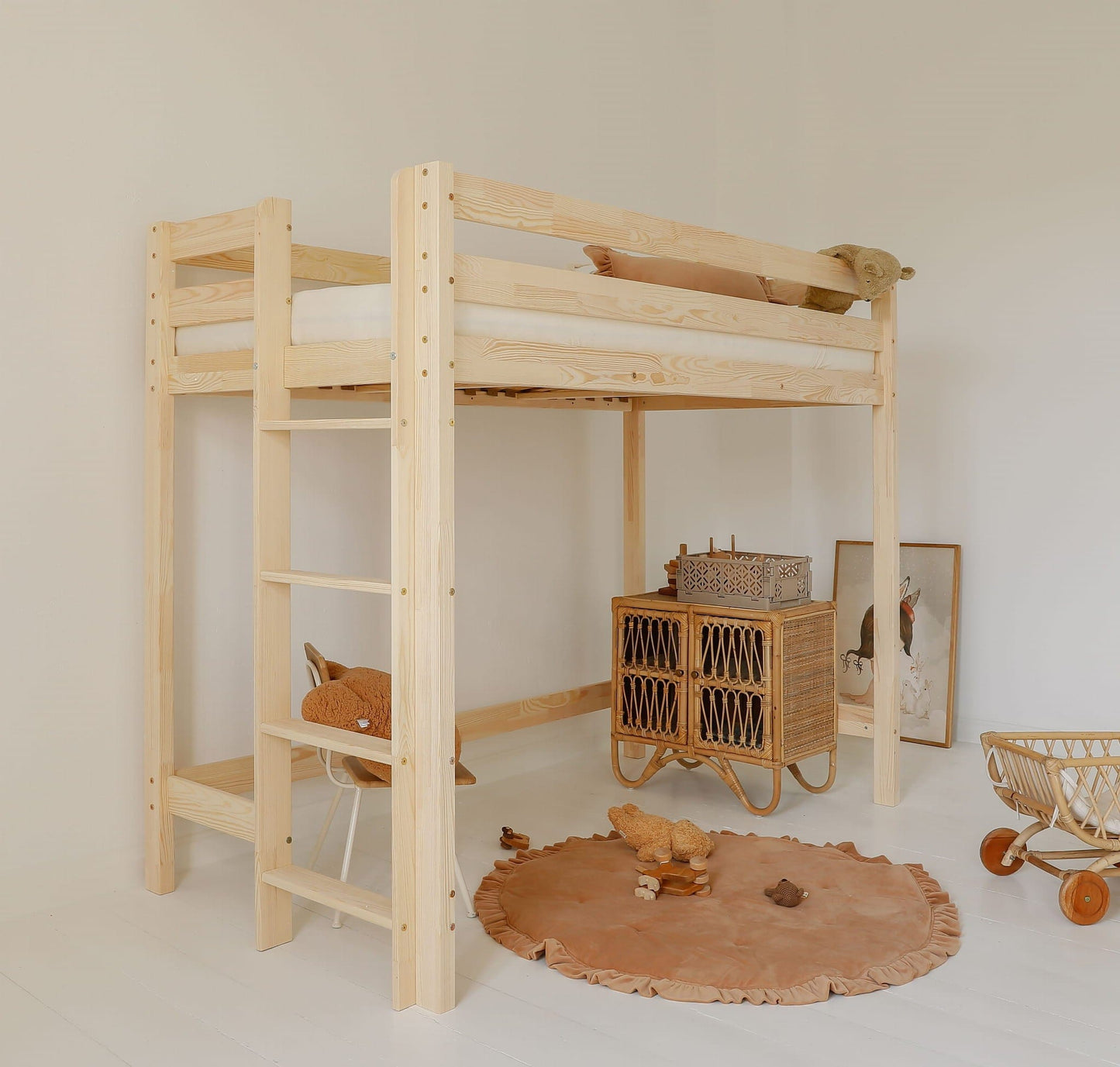 Κουκέτα σπιτάκι Basic Loft με ίσιο κάγκελο