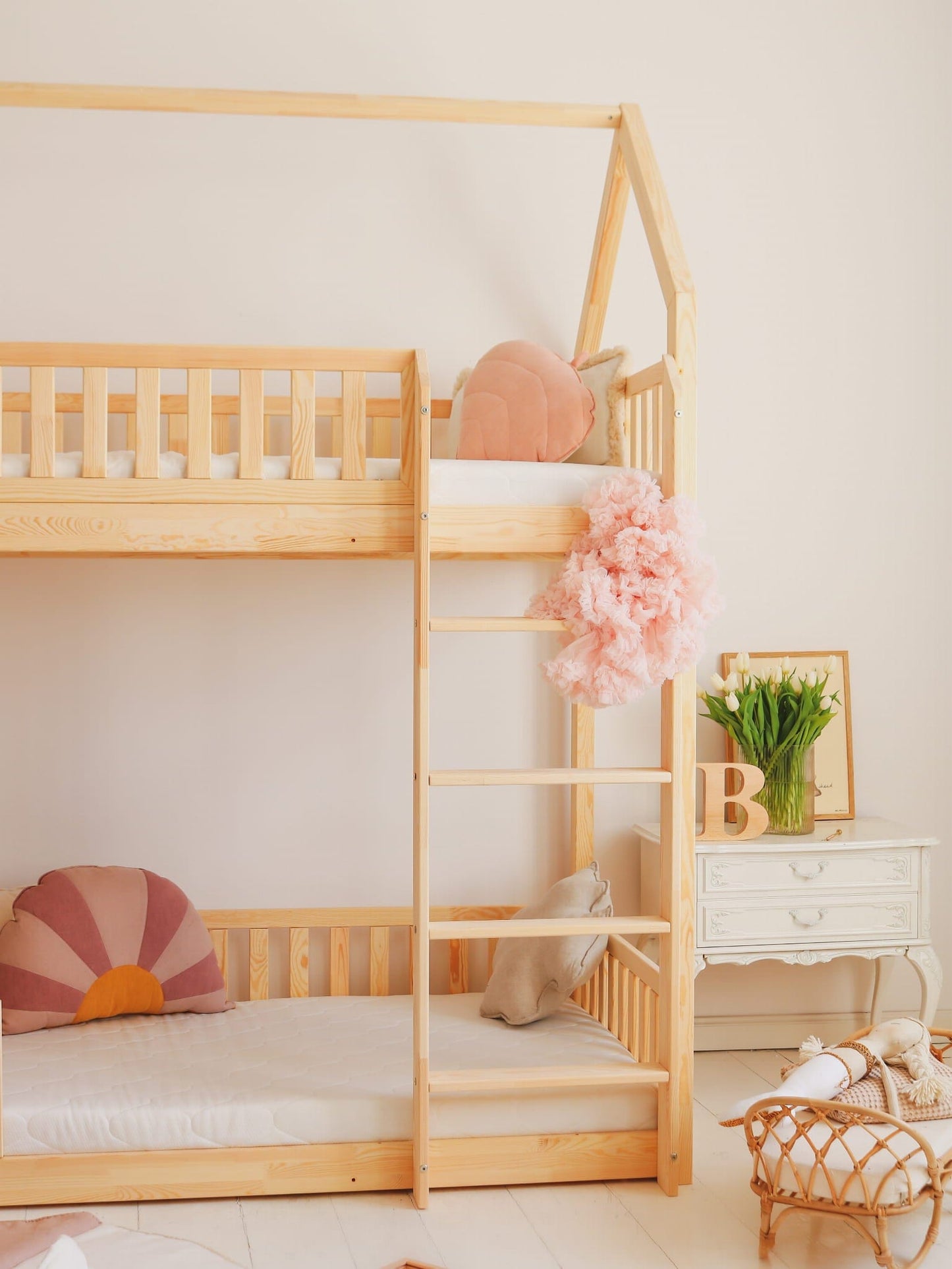 Κουκέτα σπιτάκι Bianco 190x90 φυσικό (Δώρο 10% έκπτωση στο Στρώμα)