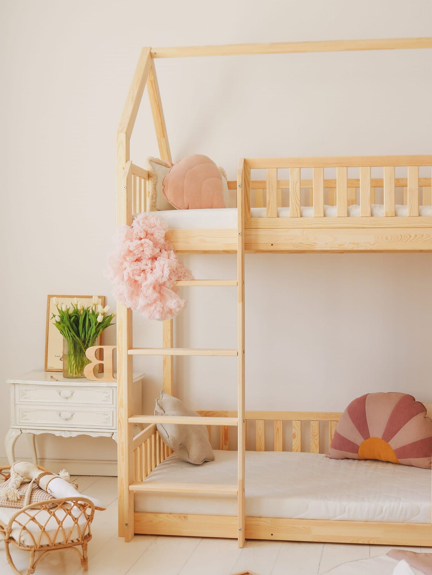 Κουκέτα σπιτάκι Bianco 190x90 φυσικό (Δώρο 10% έκπτωση στο Στρώμα)