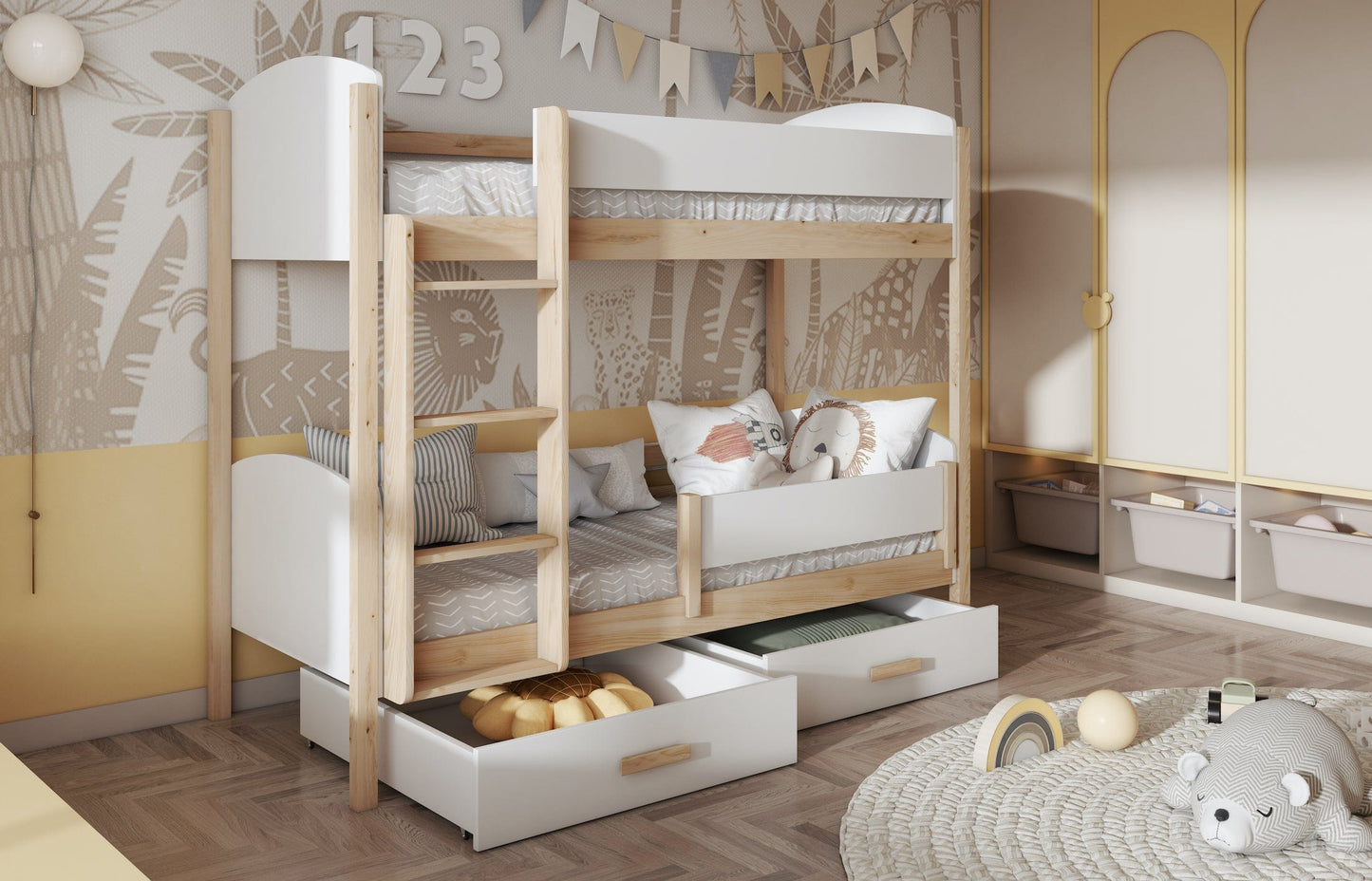 Παιδική Κουκέτα Jordan με συρτάρια αποθήκευσης