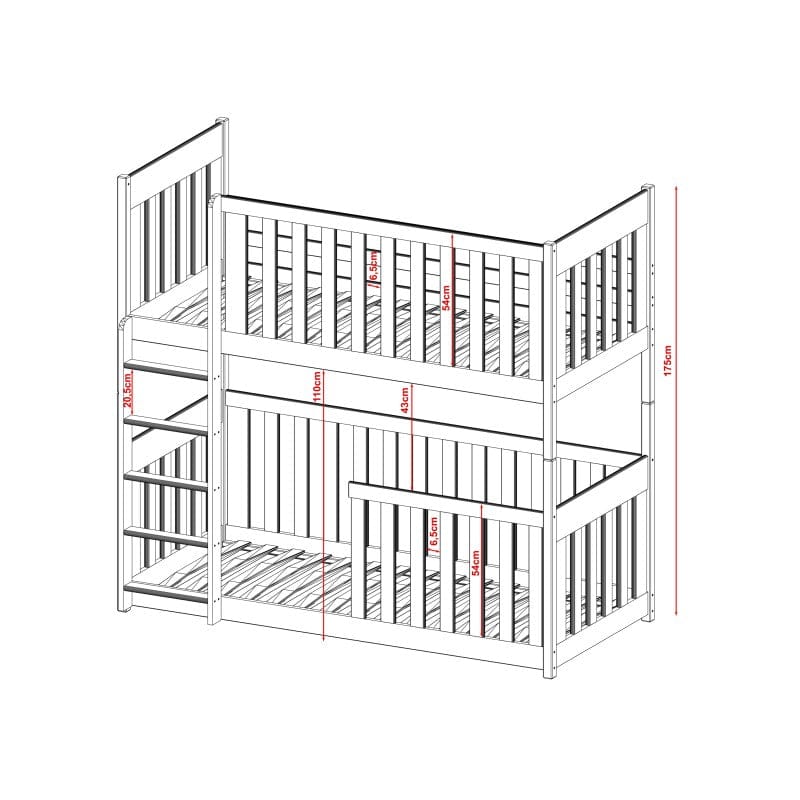 Διαιρούμενη κουκέτα KONRAD 2 ατόμων χωρίς αποθηκευτικό χώρο