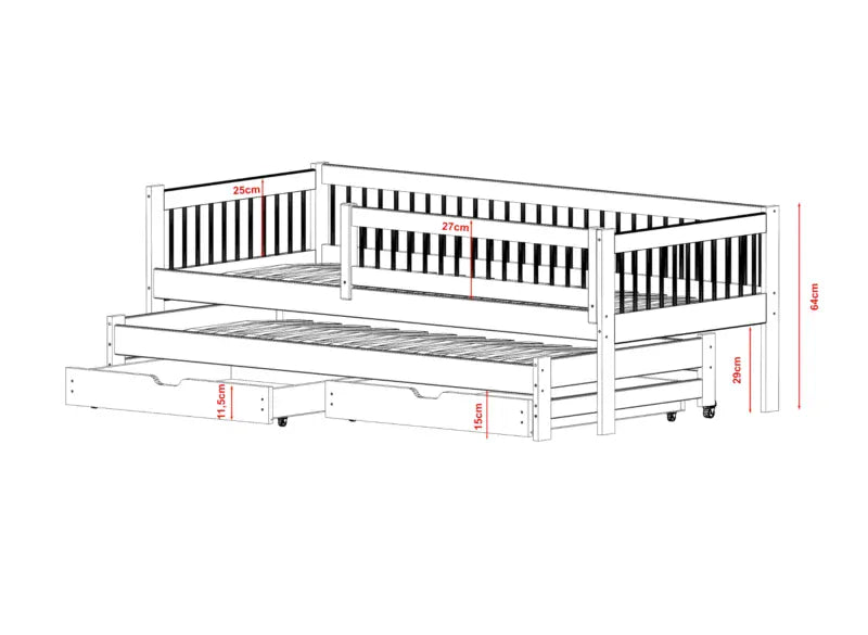 Παιδικό κρεβάτι καναπές SOFTI με αποθηκευτικό χώρο