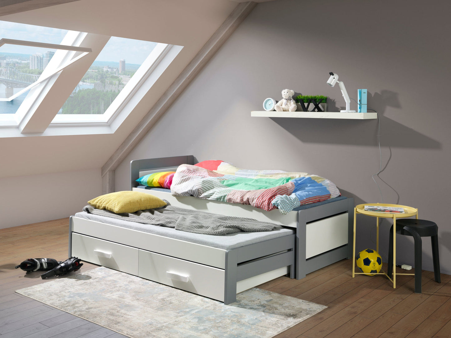 Χαμηλή κουκέτα Tiesto με συρτάρια αποθηκευτικού χώρου