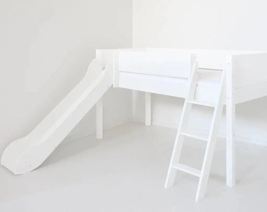 Υπερυψωμένο κρεβάτι Vilde 90x200 με τσουλήθρα και σκάλα