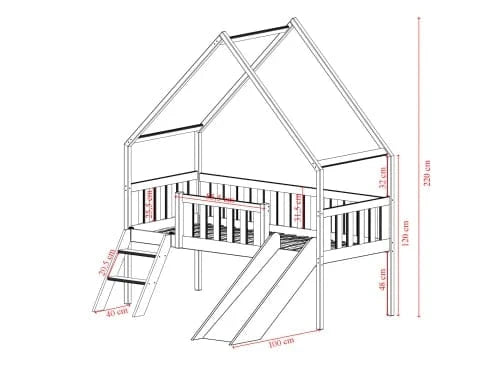Υπερυψωμένο κρεβάτι σπιτάκι ANGEL