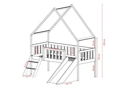 Υπερυψωμένο κρεβάτι σπιτάκι ANGEL