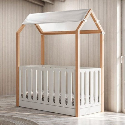 Βρεφική κούνια LA MAISON WHITE μετατρεπόμενη σε προεφηβικό κρεβάτι