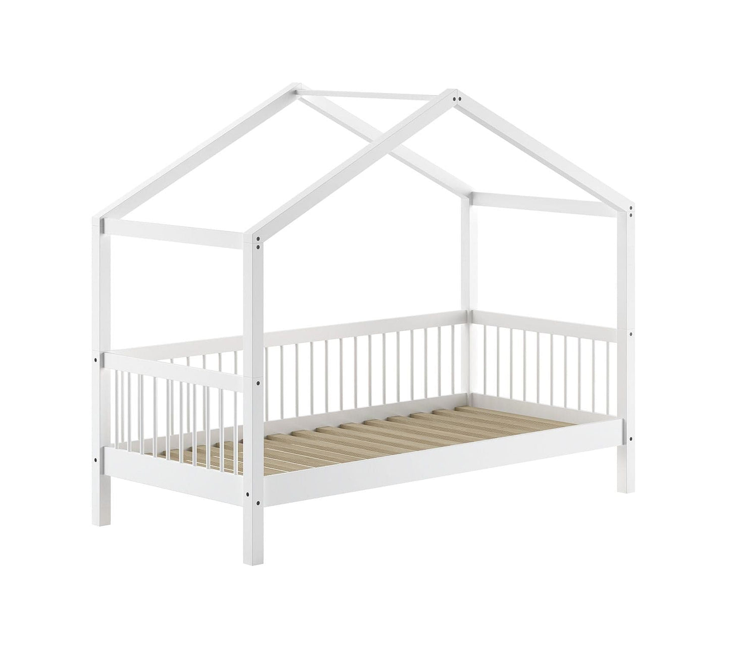 Παιδικό κρεβάτι σπιτάκι Forrest 90x200 με αποσπώμενη σκεπή λευκό