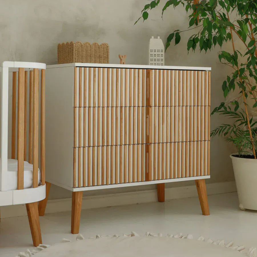 Κούνια Bambi Mundo & Συρταριέρα Αλλαξιέρα ΣΕΤ Φυσικό /Λευκό - Ετοιμοπαράδοτο