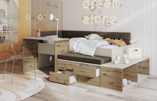 Παιδικό Κρεβάτι Amira με Γραφείο