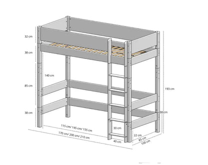 Παιδική κουκέτα Gefion 90x200 με γραφείο