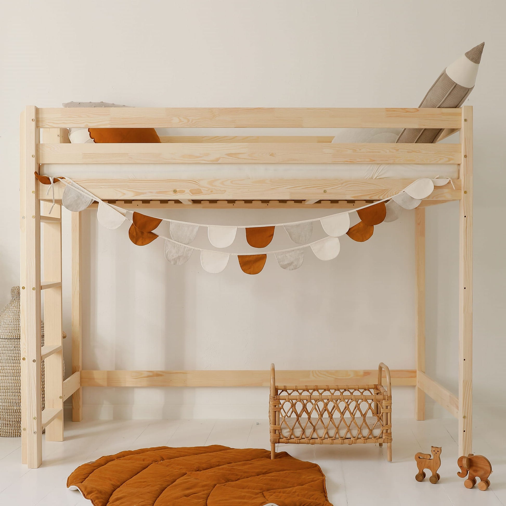 Κουκέτα σπιτάκι Basic Loft με ίσιο κάγκελο