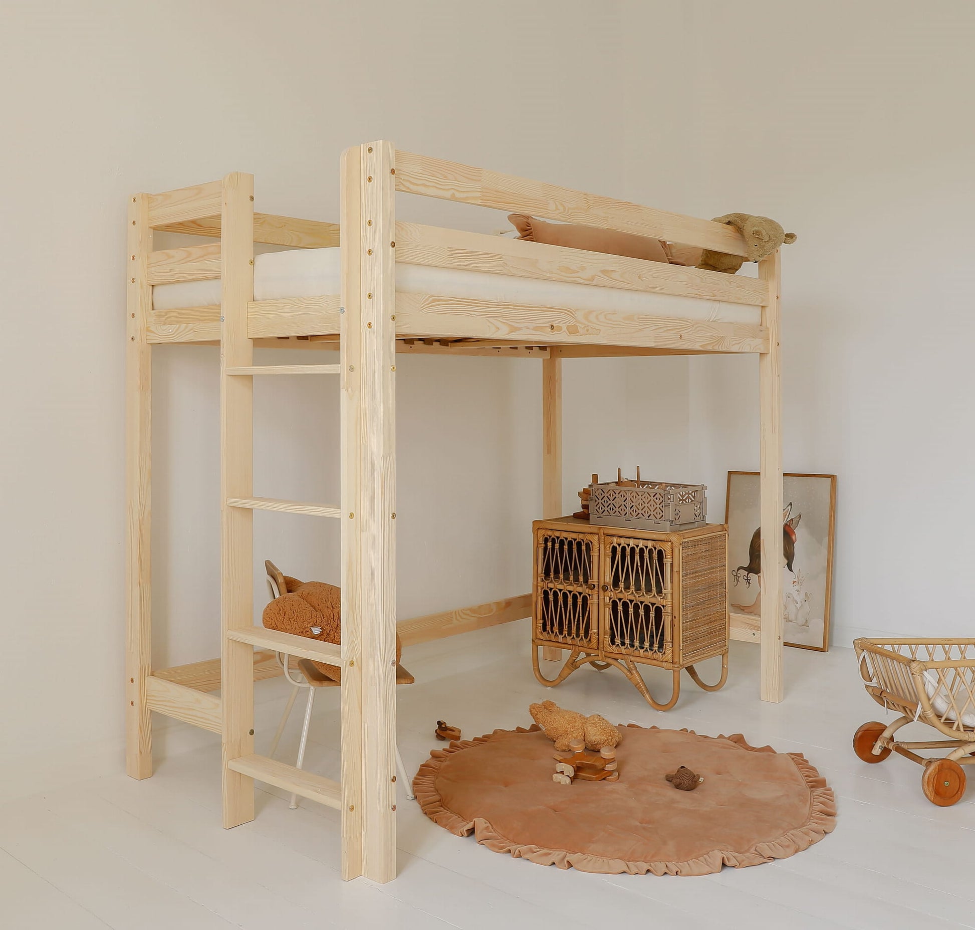 Κουκέτα σπιτάκι Basic Loft με ίσιο κάγκελο