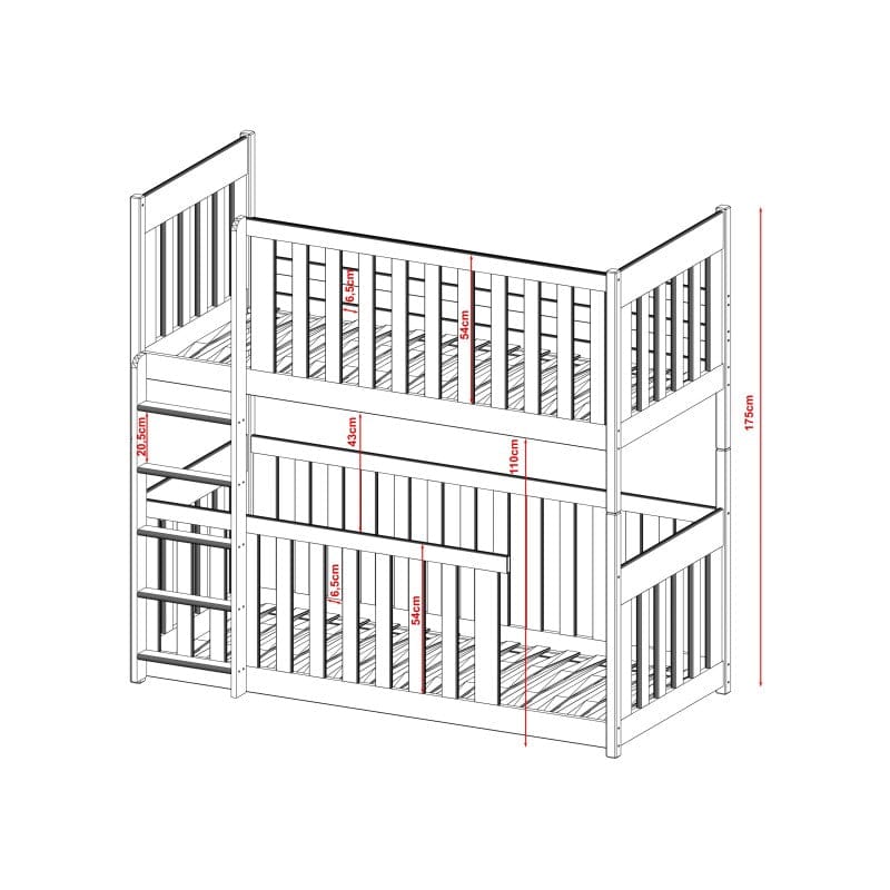 Διαιρούμενη κουκέτα KONRAD 2 ατόμων χωρίς αποθηκευτικό χώρο